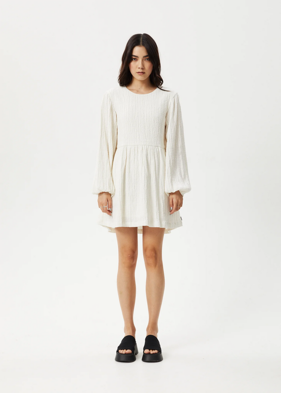 Afends Focus Seersucker Mini Dress - White