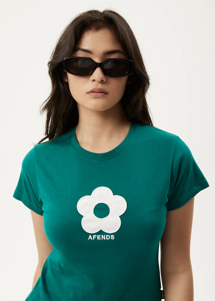 Afends Blossom  Baby Tee  - Pine