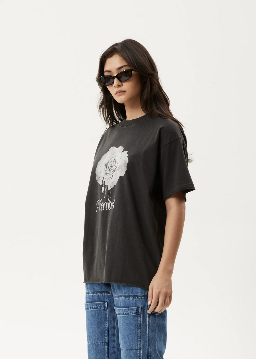 Afends Sweet Juliet Oversized Tee - Stone Black