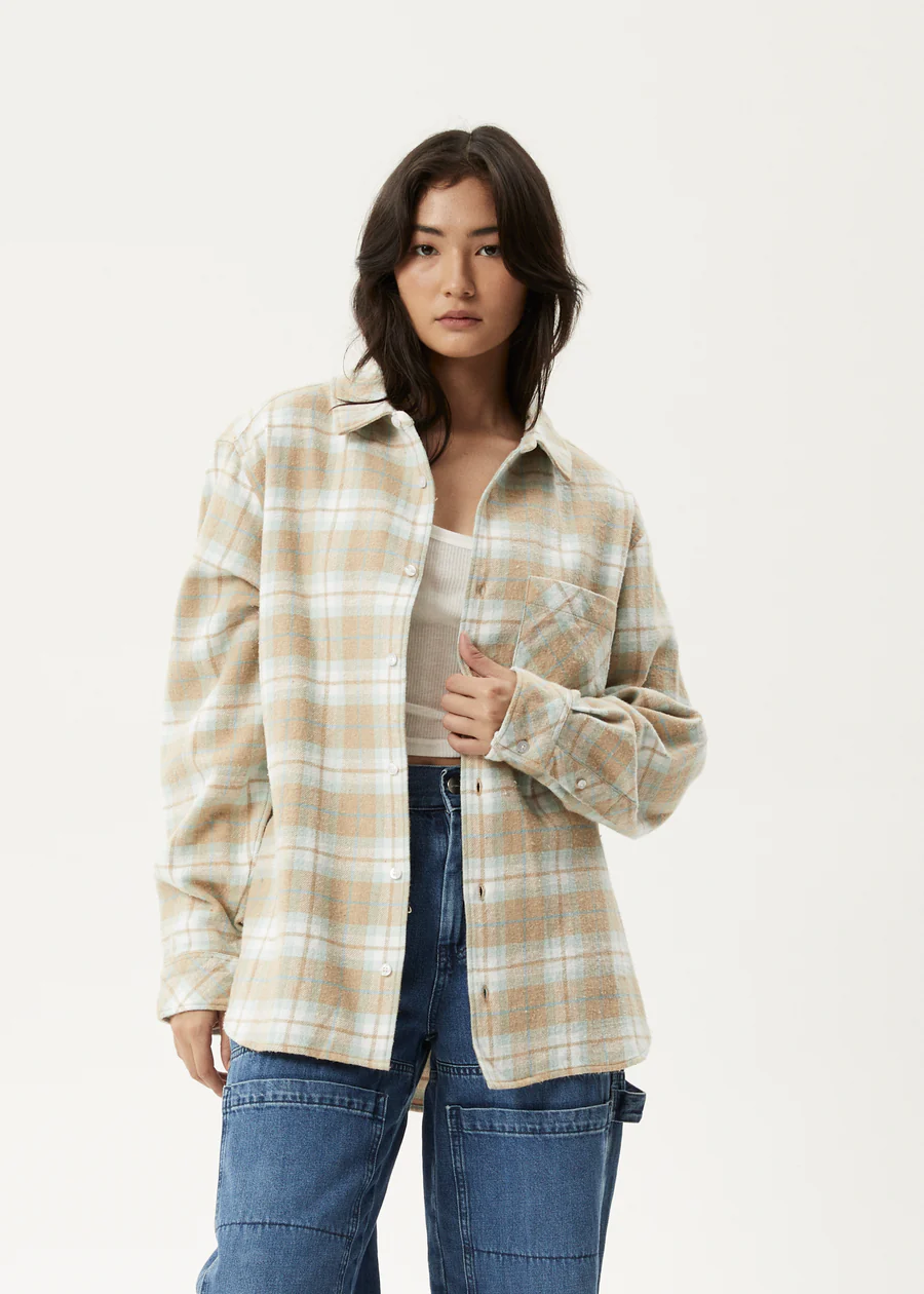 Afends Lighthouse  Flannel Shirt - Taupe