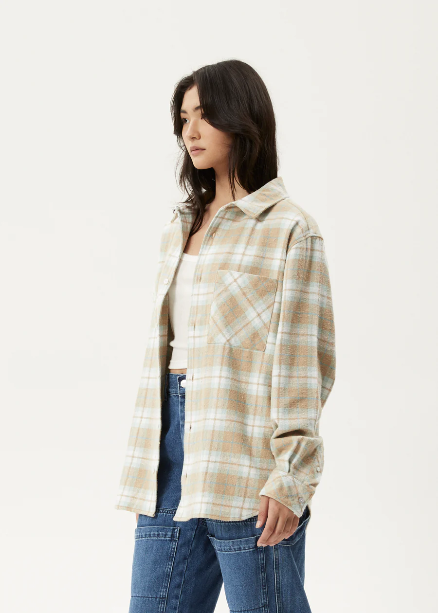 Afends Lighthouse  Flannel Shirt - Taupe