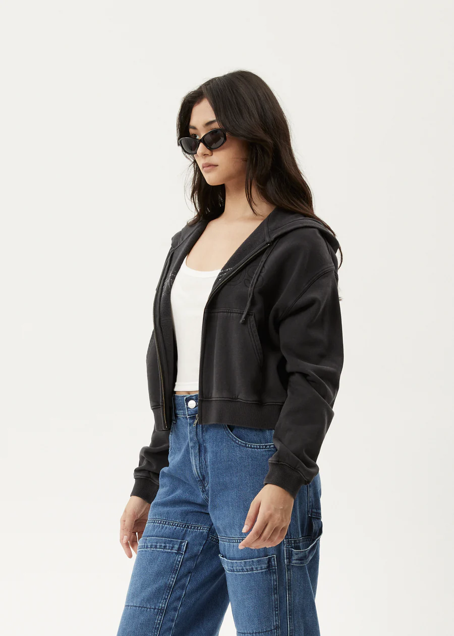 Afends Portland Zip Hoddie - Stone Black