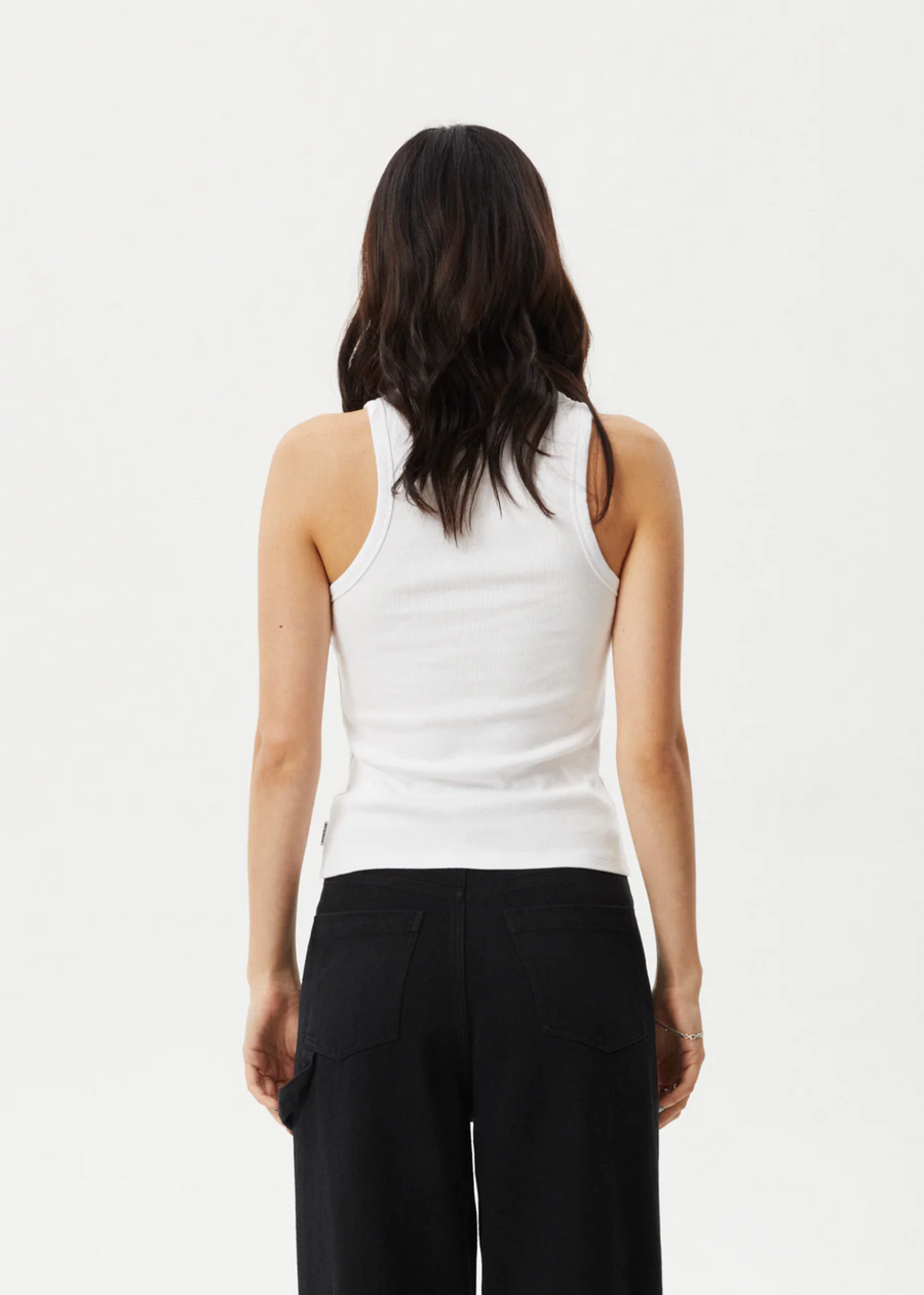 Afends Notice Ribbed Singlet - White