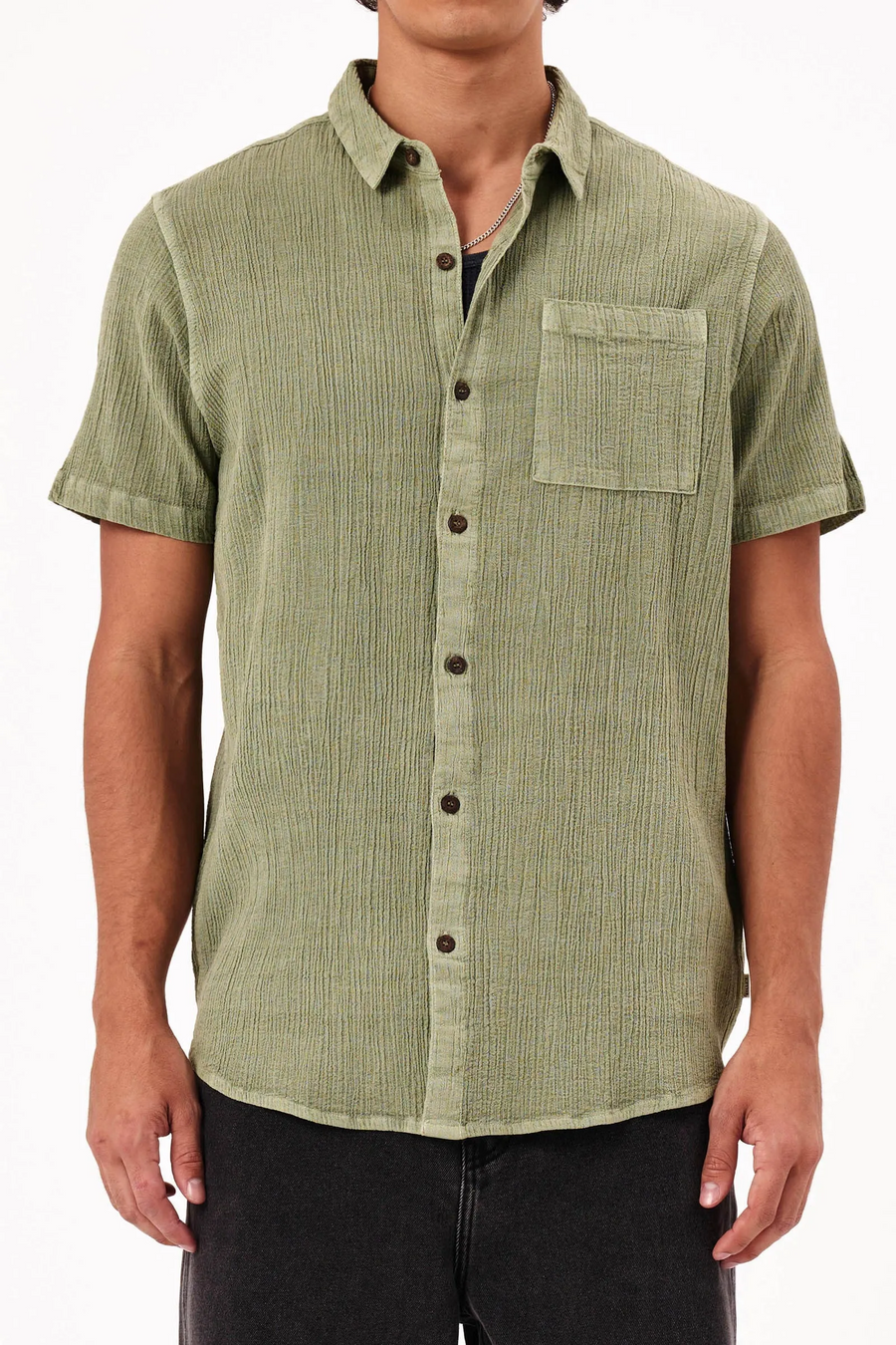 Rollas Bon Crepe Shirt - Pistachio