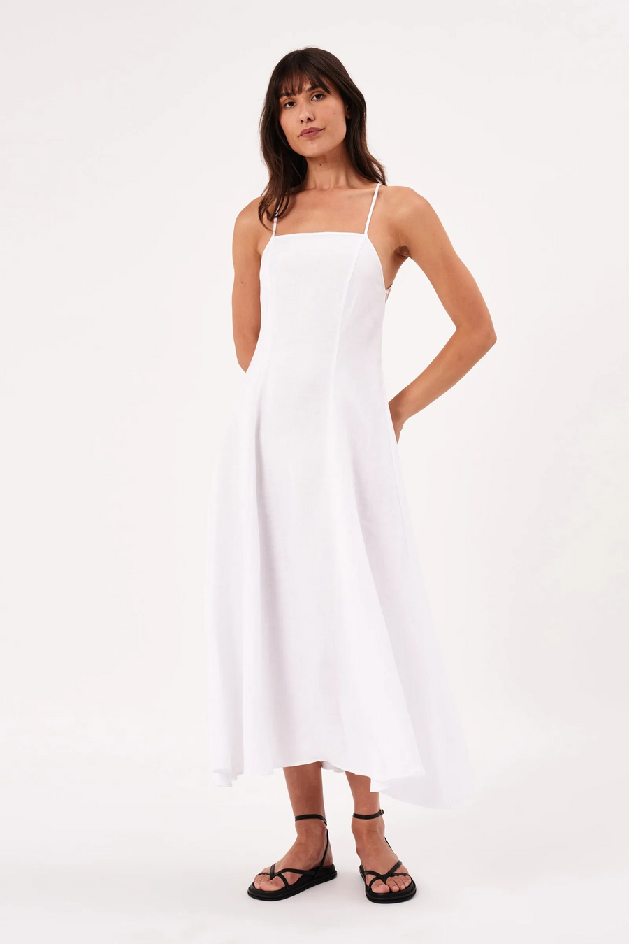 Rollas Dinali Dress Linen - White