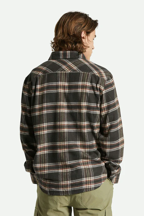 Brixton Bowery L/S  Flannel - Black/ Charcoal / Off White