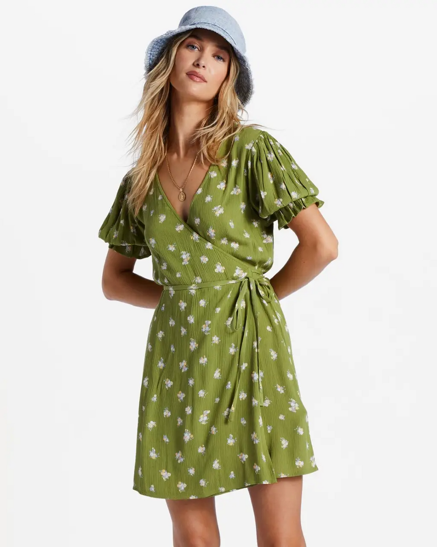 Billabong Chiquita Wrap Dress - Green Eyes