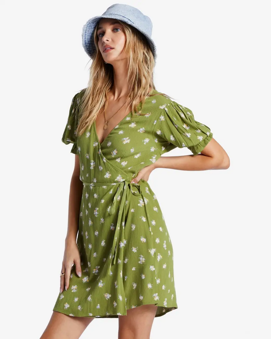 Billabong Chiquita Wrap Dress - Green Eyes