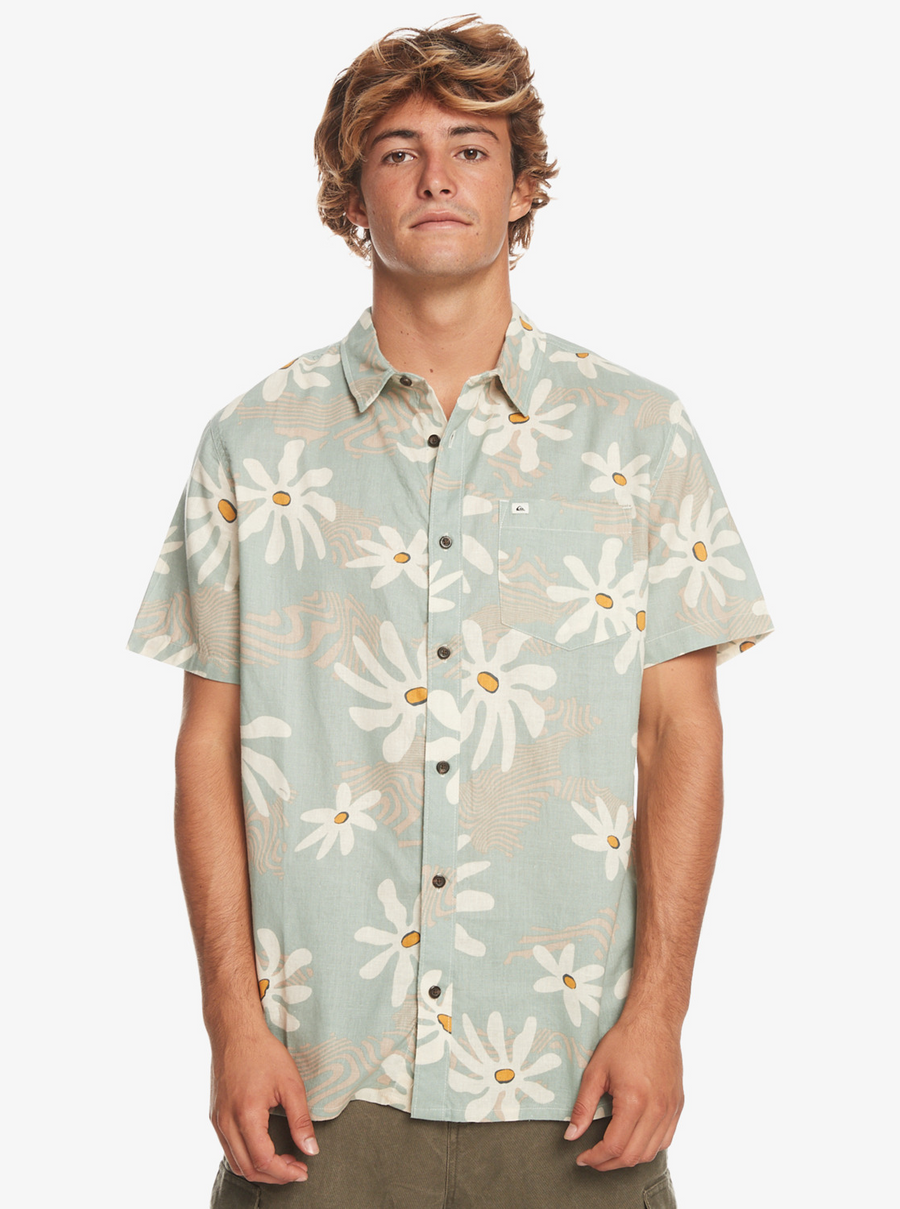 Quiksilver Trippy Floral SS Shirt - Iceberg Green