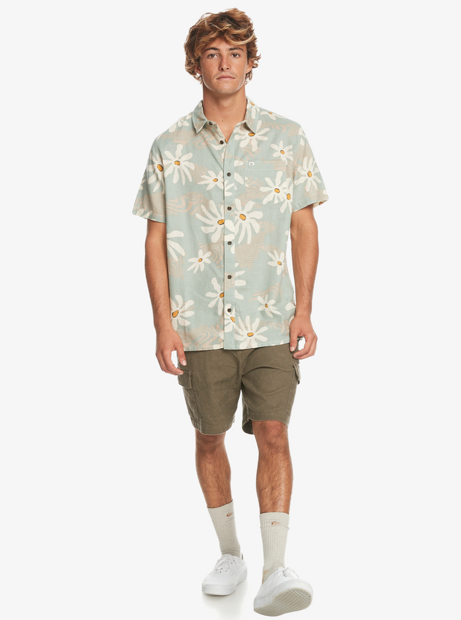 Quiksilver Trippy Floral SS Shirt - Iceberg Green