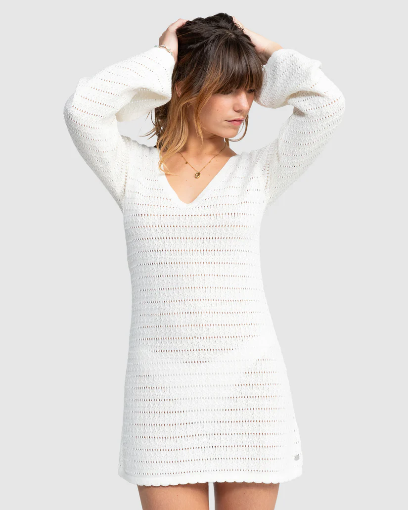 Roxy Beach Lights Dress - Egret/Creme