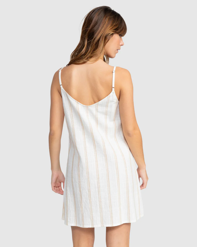 ROXY Shine A Light  Stripe Dress - Egret Keep it Simple