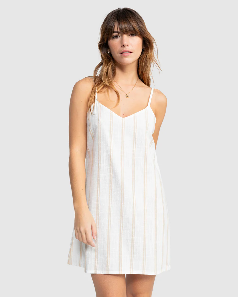 ROXY Shine A Light  Stripe Dress - Egret Keep it Simple