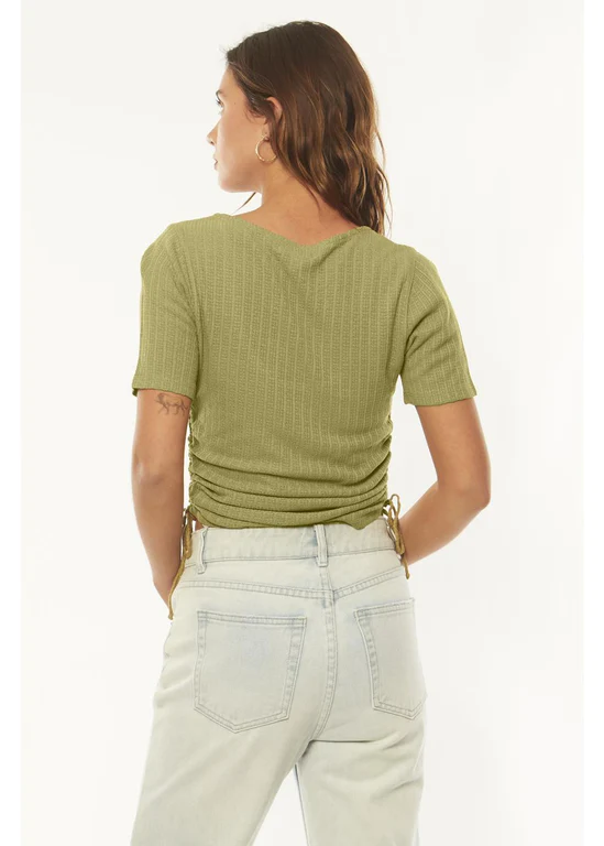 Amuse Society Roam SS Knit Top - Bay Leaf