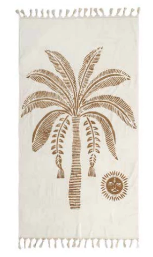 Tigerlily Palm Towel - Coconut Sand