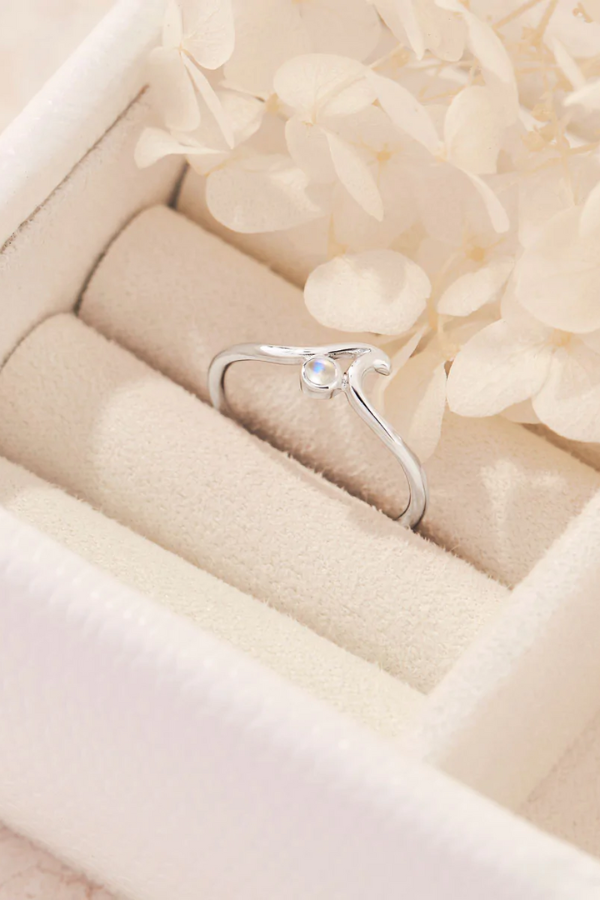 Midsummer Star Dainty Ripple Moonstone Ring