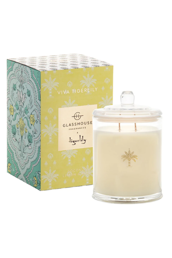 Glasshouse x Tigerlily Viva Tigerlily  Candle- Coconut, Lemon & Lime