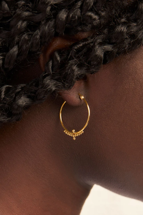 Midsummer Star Beaded Horizon Hoops - Gold