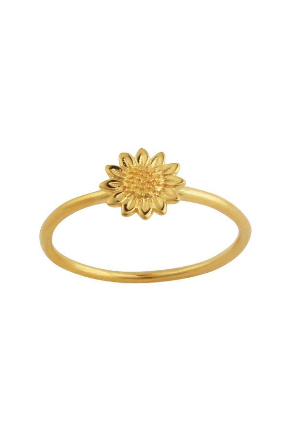 Midsummer Star Delicate Sunflower Ring - Gold