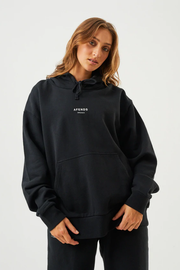 Afends Solitude Unisex Organic Hoodie- Black