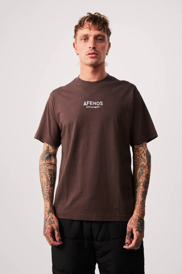 Afends Spaced Recycled Retro Tee - Coffee