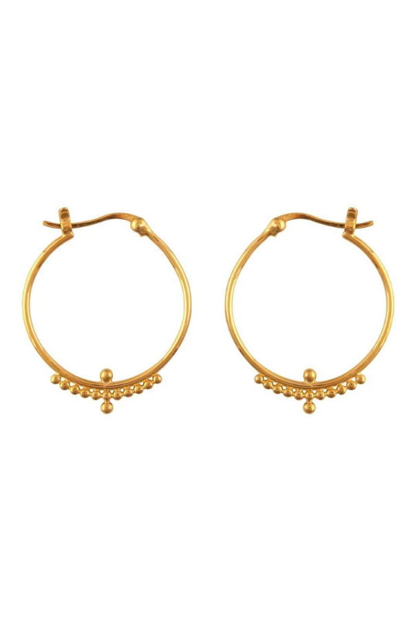 Midsummer Star Beaded Horizon Hoops - Gold