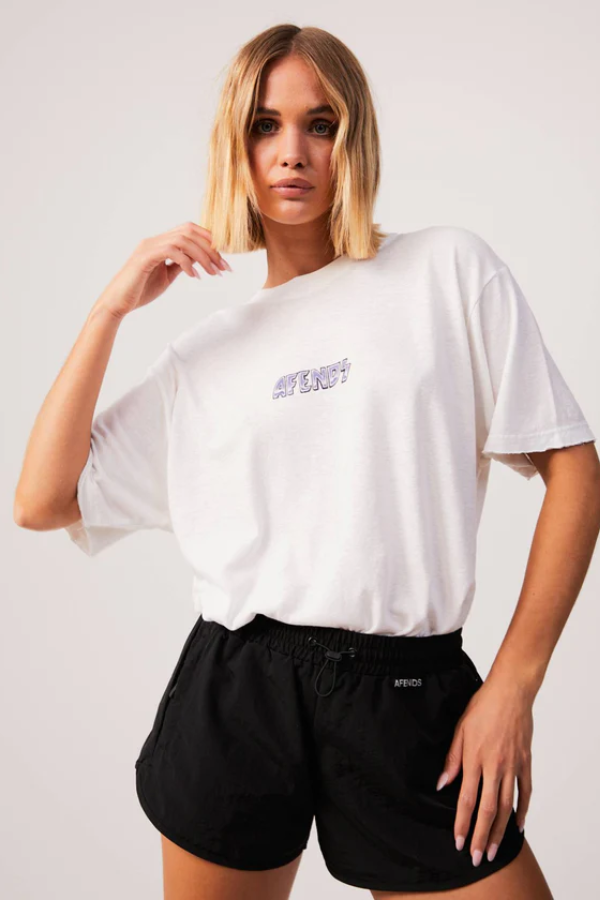 Afends Pearly Hemp Oversized Tee - White