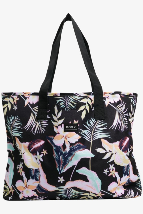 Roxy Wildflower Tote Bag -Anthracite Paradise