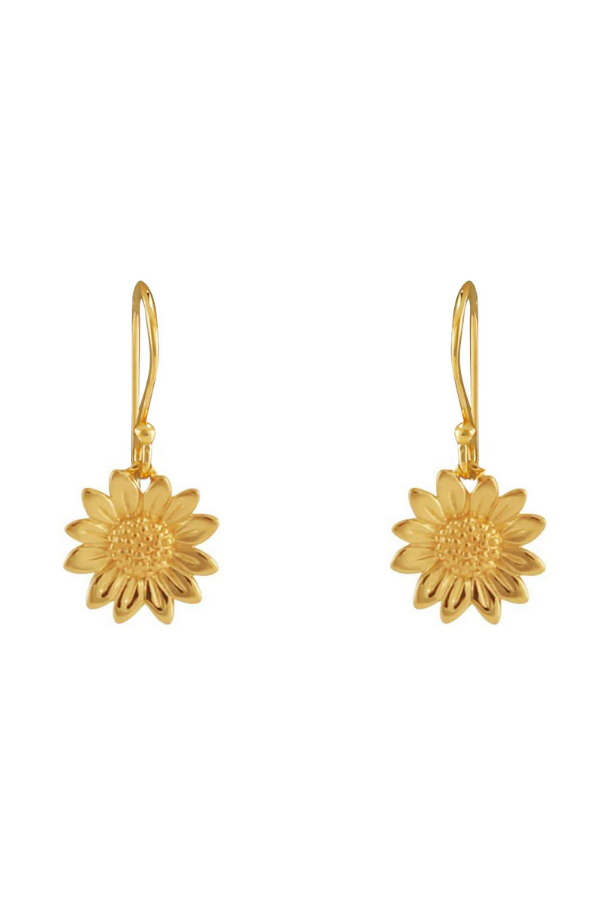 Midsummer Star Gold Blossoming Sunflower  Earrings