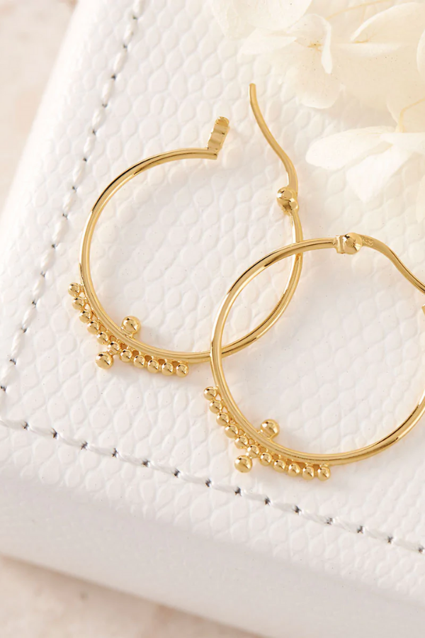 Midsummer Star Beaded Horizon Hoops - Gold