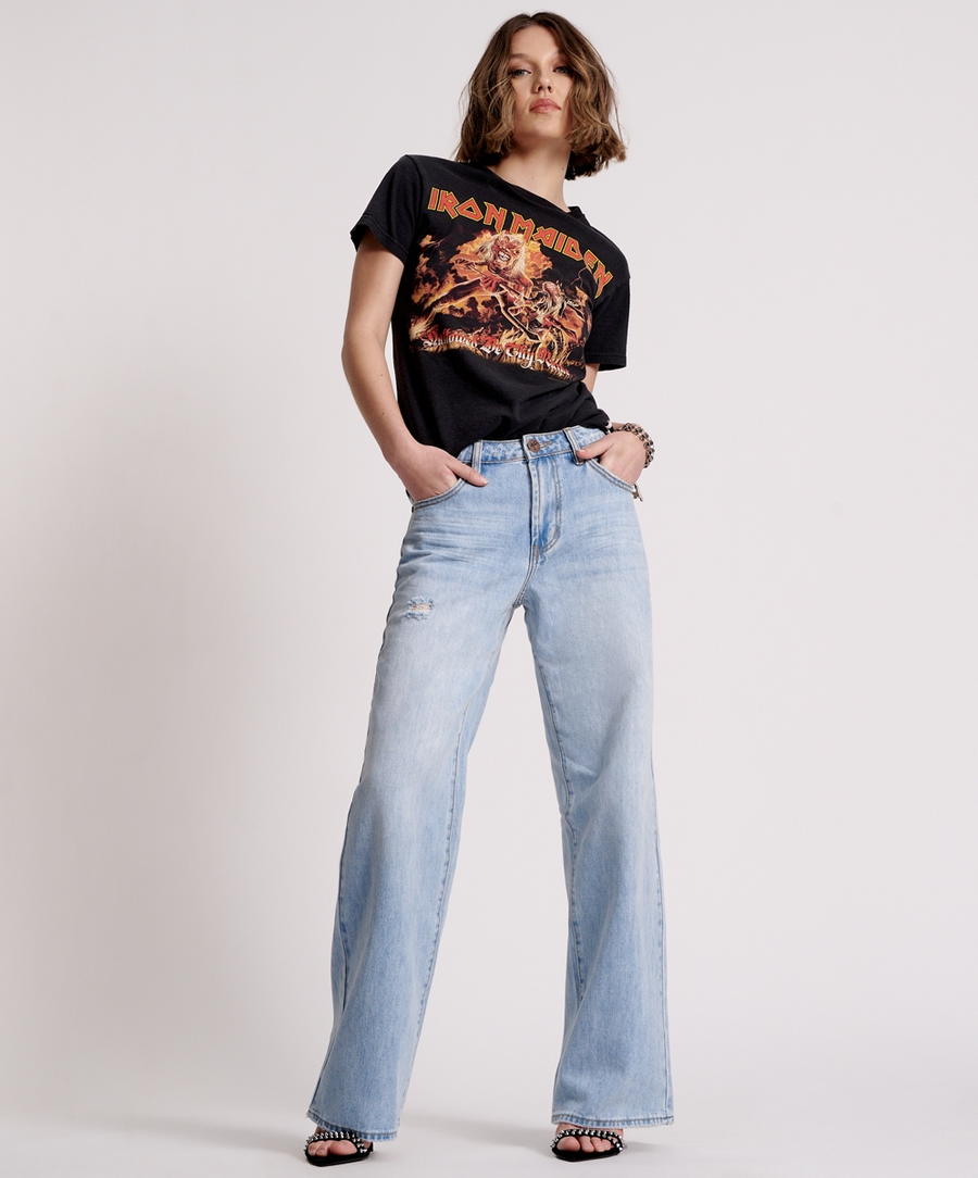 One Teaspoon Jackson Mid Waist Wide Leg Jeans - Hendrixe