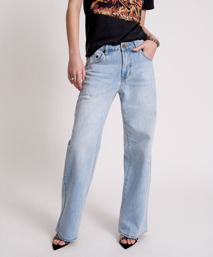 One Teaspoon Jackson Mid Waist Wide Leg Jeans - Hendrixe