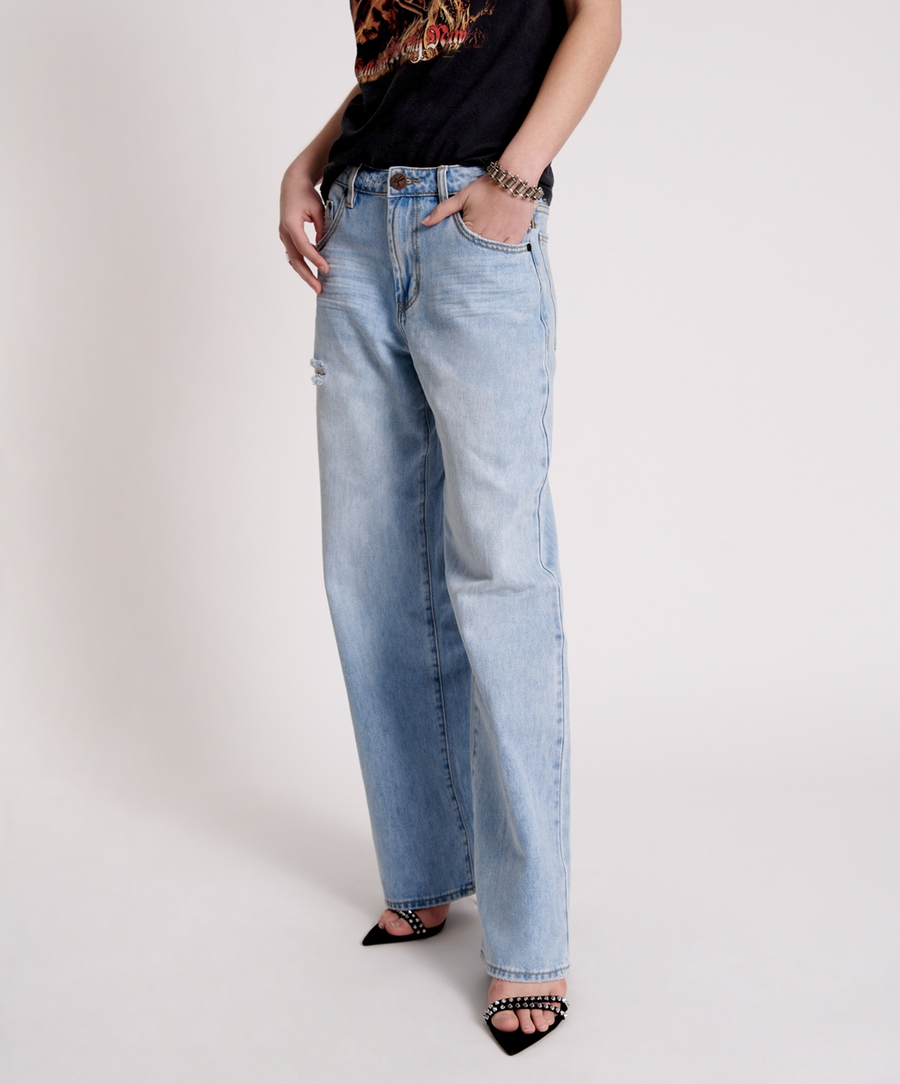 One Teaspoon Jackson Mid Waist Wide Leg Jeans - Hendrixe