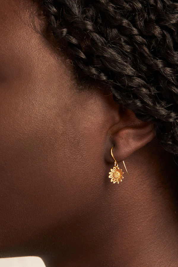 Midsummer Star Gold Blossoming Sunflower  Earrings