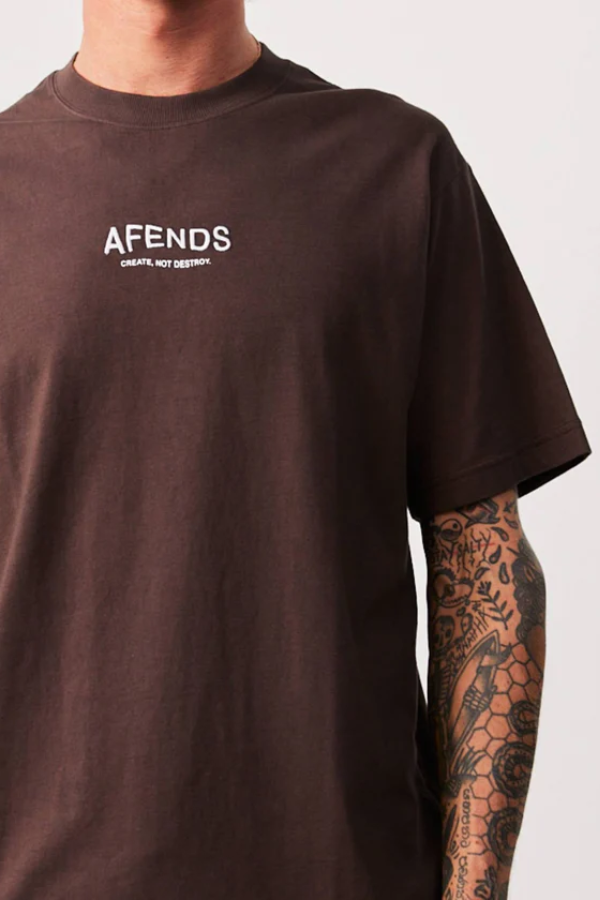 Afends Spaced Recycled Retro Tee - Coffee