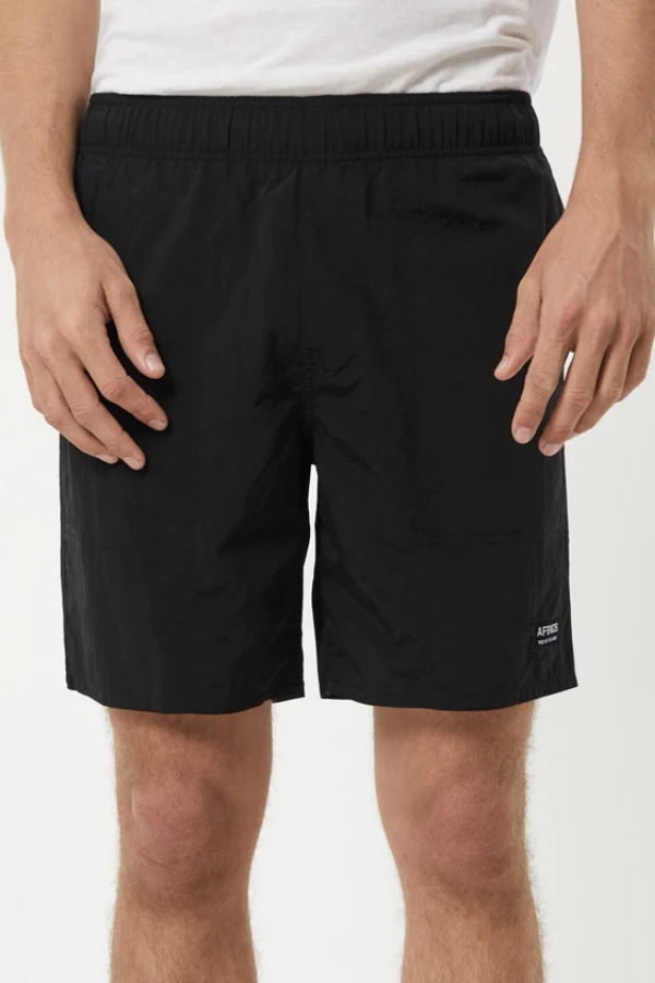 Afends Baywatch Misprint Elastic Waist Short - Black