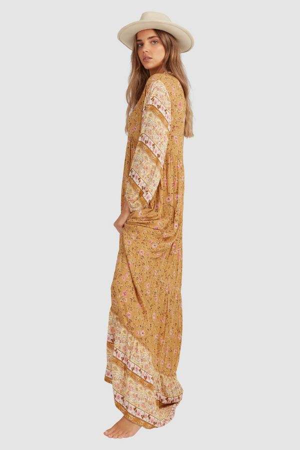 Billabong Shine On Eco Maxi Dress - Mustard