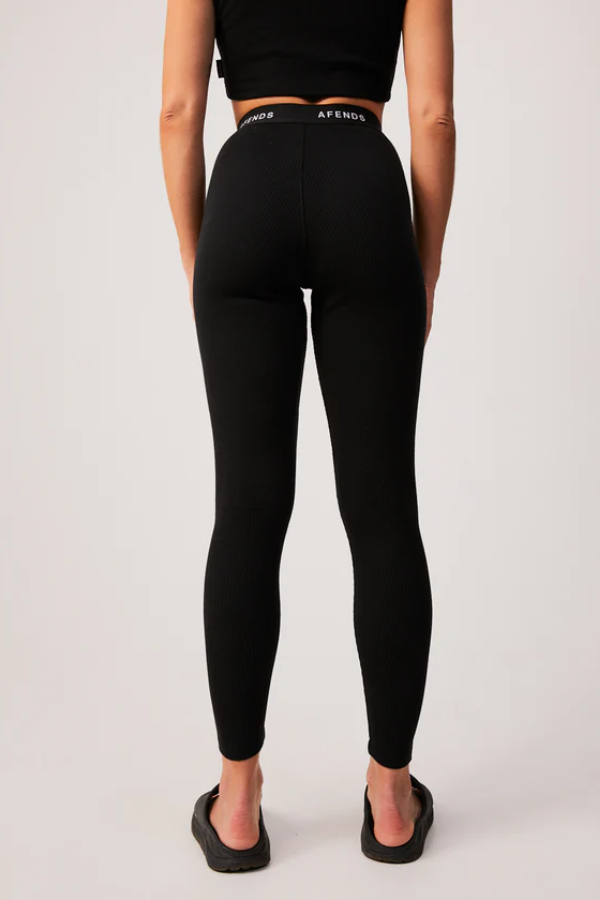 Afends Recycled Ribbed Leggings - Black