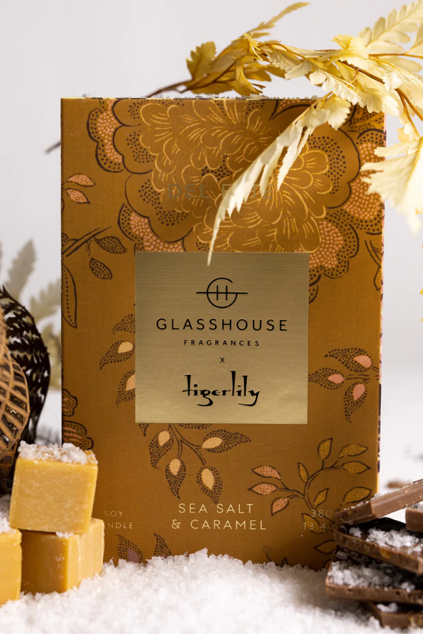 Glasshouse x Tigerlily Del Este Candle- Sea Salt & Caramel