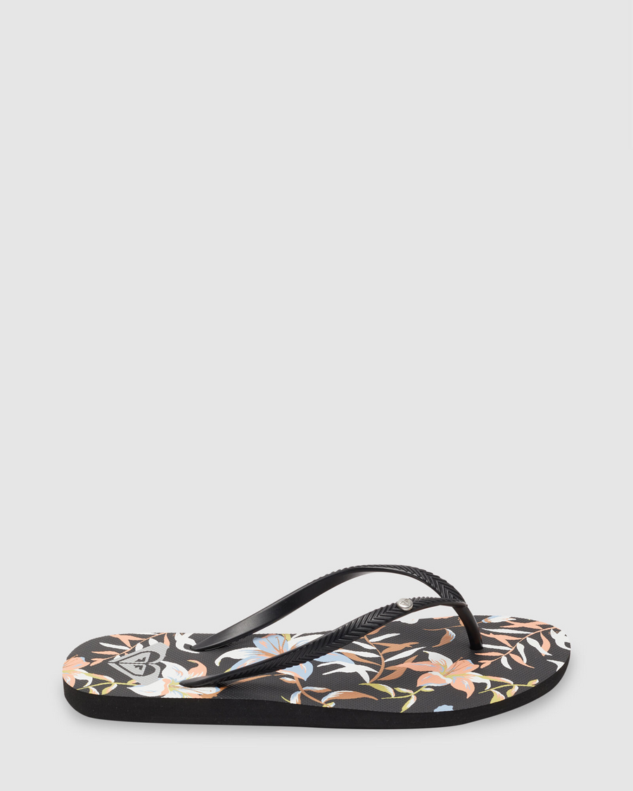 Roxy Bermuda Print  Jandals- Black/White/Orange