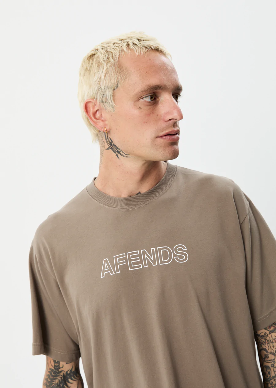 Afends Outline Recycled Regular T-Shirt - Beachwood