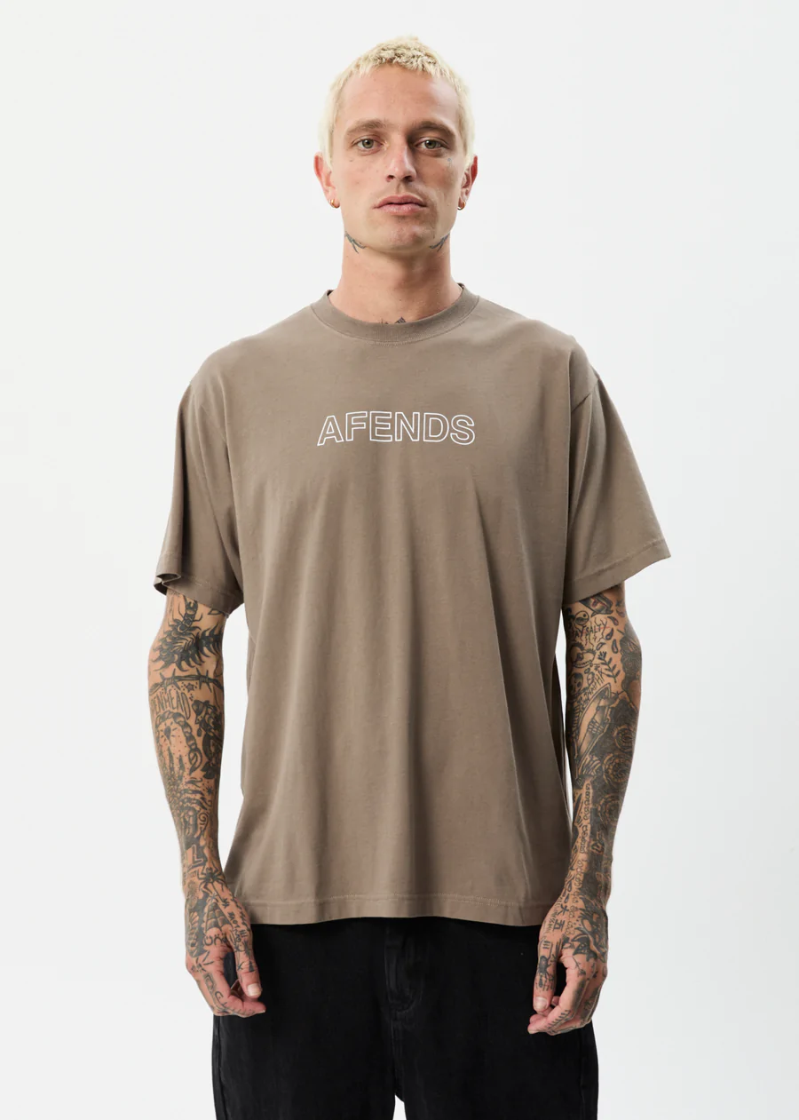 Afends Outline Recycled Regular T-Shirt - Beachwood