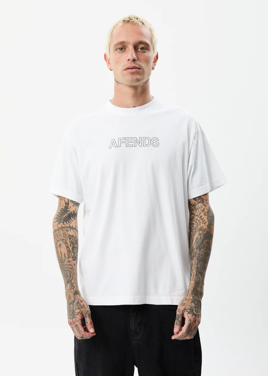 Afends Outline Recycled Regular T-Shirt - White