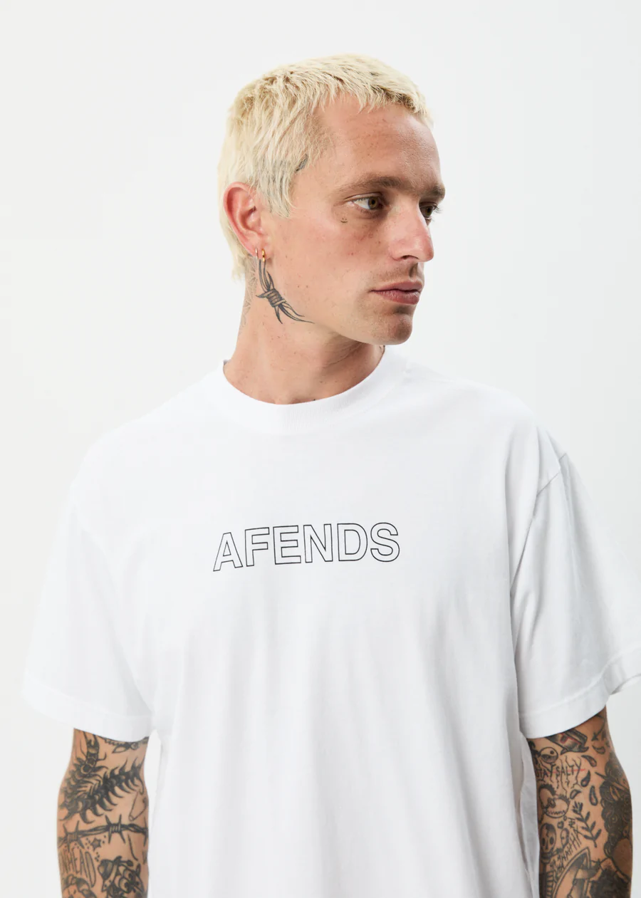 Afends Outline Recycled Regular T-Shirt - White