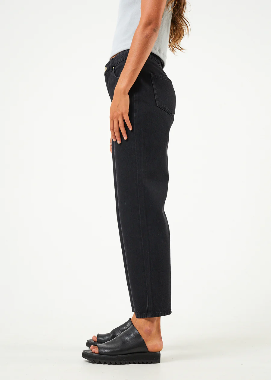 Afends Shelby Organic Denim Wide Leg Jeans - Washed Black