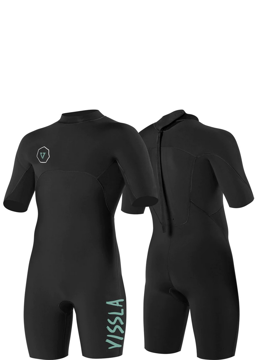 Vissla Boys 2-2 Back Zip Spring Suit - Black