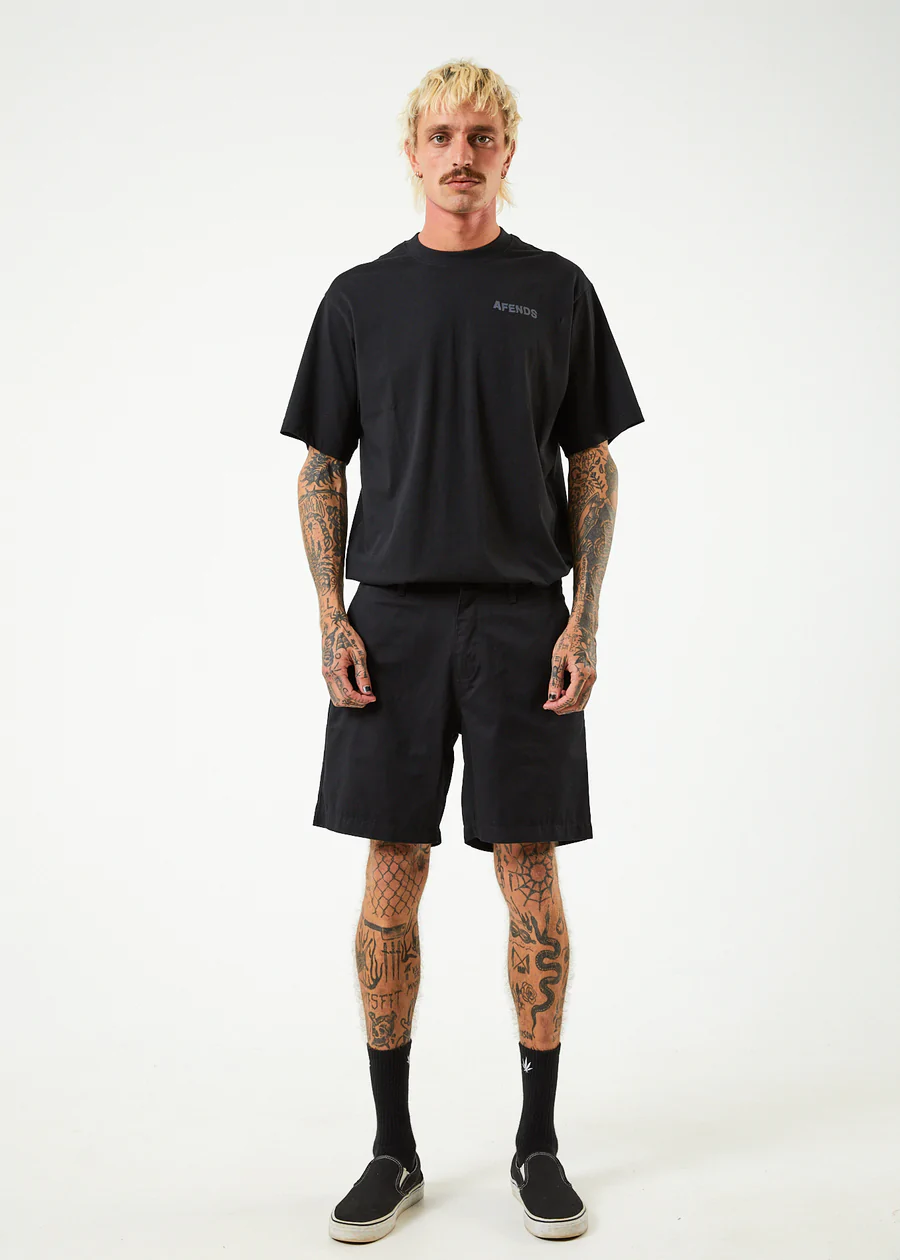 Afends Ninety Twos Recycled Chino Shorts - Black