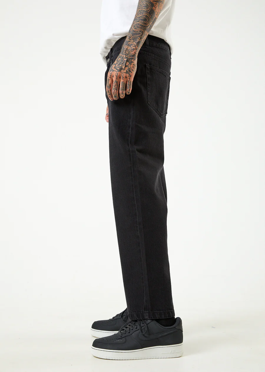 Afends Ninety Twos - Organic Relaxed Fit Jean - Washed Black