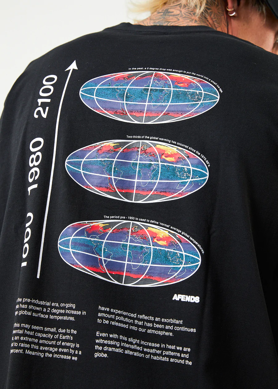 Afends Information Recycled Retro Graphic T-Shirt - Black