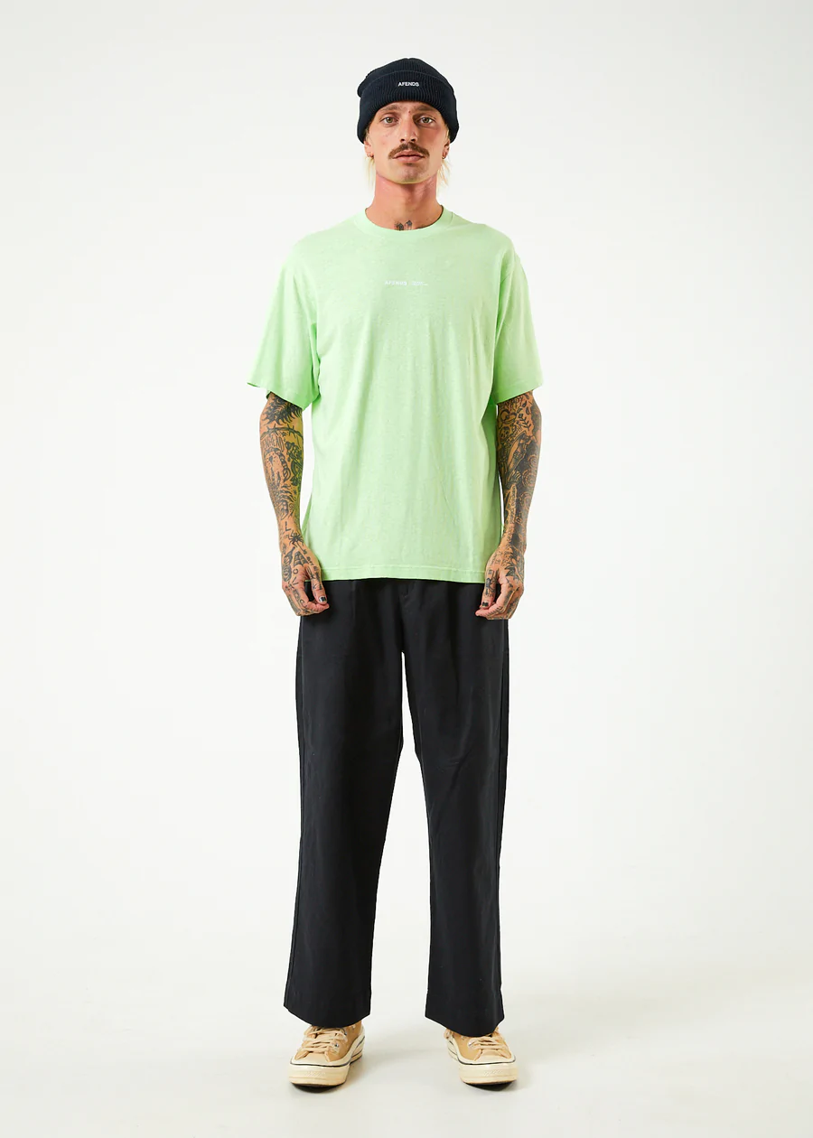 Afends Horizon Hemp Retro Fit Tee - Lime Green